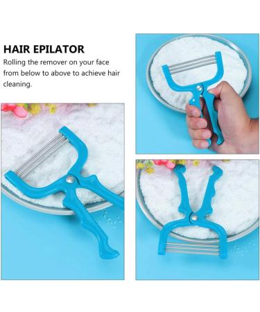 Healifty Spring Epilator Facial Hair Remover 2pcs Set - Stainless Steel Hair Threader for Upper Lip, Chin, Cheeks, and Neck - Blue - Buy Online on GoSupps.com