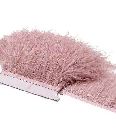 YEQIN 2 Yards Natural Ostrich Feather Fringe Trims - Dress Sewing, Craft, Clothing, Wedding Decor - Mistyrose - Buy Online on GoSupps.com
