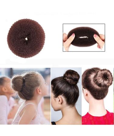 Donut Hair Node Set - Ring Style Dutt Maker Chignon Hair Donut Form - 3-Piece Hair Styling Tool for Women & Girls - Sizes L M S - Brown - Buy Online on GoSupps.com