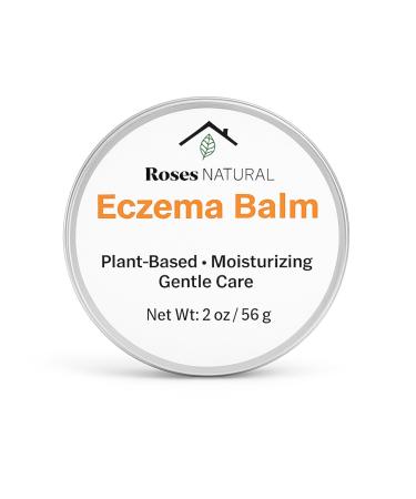 Roses Natural Eczema Balm 2 oz Plant-Based Balm for Dry & Rough Skin Neem Oil Shea Butter & Colloidal Oatmeal for Daily Comfort Essential Oils Handcrafted Body Care Made in The USA
