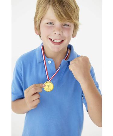 Pllieay 100 Pieces Gold Medals for Kids - Plastic Winner Soccer Football Medals for Awards & Sports Party Game Prizes - Buy Online on GoSupps.com