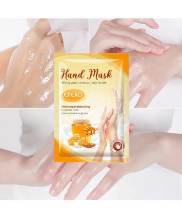 Moisturizing Hand Mask Gloves (3 Pairs) with Honey | Ultimate Hand Care for Dry Aging Cracked Skin - Buy Online on GoSupps.com