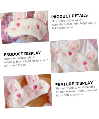 Healifty Bunny Ears Silk Eye Mask - Girl Stuffed Animals Sleeping Mask - Plush Material Blackout Eye Cover - Portable Fluffy Sleeping Mask - White 01 - Buy Online on GoSupps.com