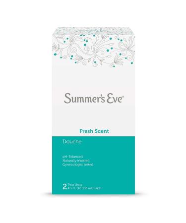 Summer's Eve Douche Fresh Scent 4.5 oz Size (Pack of 2) pH Balanced, Dermatologist & Gynecologist Tested Fresh Scent 4.5 Fl Oz (Pack of 2)