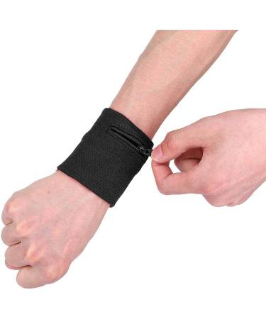 Unisex Zipper Bracelet for Storage | Black Sport Wrist Wallet for Fitness & Running | Coin & Key Pocket - Buy Online on GoSupps.com