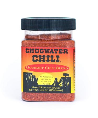 Chugwater Chili | Gourmet Chili Seasoning Mix & Taco Seasoning | 3oz Tub | Wyoming State Championship Chili Recipe | Secret Blend 12 Spices | All Natural, Gluten Free, No MSG & No Preservatives. 3 Ounce (Pack of 1)