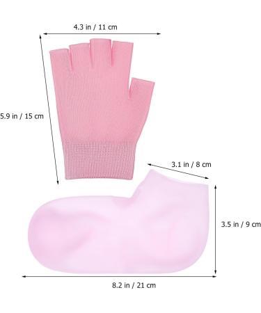 JECOMPRIS Moisturizing Gloves and Fingerless Socks Set Pink Gel Spa for Soften Repairing Dry Cracked Hands Feet Skin Care with Essential Oils lotions - Buy Online on GoSupps.com