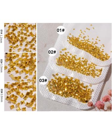 600Pcs Nail Art Punk Metalic Spike Studs Metallic Nail Art Punk Studs Rivets Manicure Gold Square Spike Studs Manicure Tips Nail Art Charms Nail Art Decoration Accessory-Solid - Buy Online on GoSupps.com
