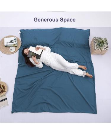 Portable Travel Sleeping Bag Liner - Lightweight & Compact Camping Sheets for Adults - Blue, 82.7 x 70.9 - Buy Online on GoSupps.com