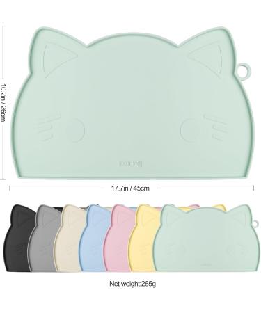 Coomazy Slipproof Pet Bowl Pad for Cats & Small Dogs - Silicone Lining Mat (45x26cm Green) - Buy Online on GoSupps.com