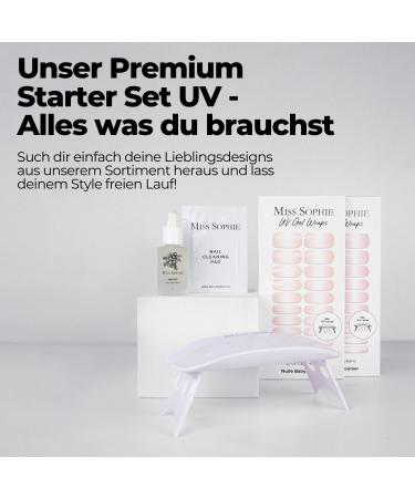 Original Miss Sophie UV Gel Nail Foils - The Blues | 20 Solid Color Grey Blue Nail Polish Strips for Finger & Toenails - International Shipping Available - Buy Online on GoSupps.com