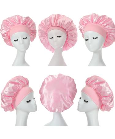 Mufekum Satin Hair Hood for Sleeping - Women's & Girls' Night Cap | Hair Care Cap for Curly & Black Hair - Pink - Buy Online on GoSupps.com