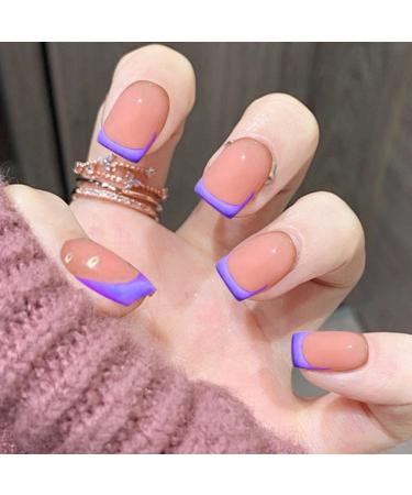 240x/Box Full Cover Stick on Nails Wearable Press On Nails Short French Tip False Nails Manicures Suppliss - Buy Online on GoSupps.com