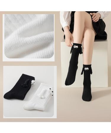 Smilelife Magnetic Hand in Hand Socks - Funny Couple Tube Socks for Men & Women - Friendship Gift - Medium 2 Pair Black - Buy Online on GoSupps.com