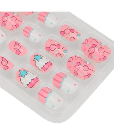 Cartoon Pattern Girls' Fake Nails - Shiny Removable Nail Art for Home & Studio - Buy Online on GoSupps.com