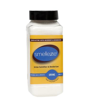 SMELLEZE Urine Super Absorbent, Solidifier & Deodorizer: 2 lb. Granules Rapidly Solidifies Urine & Diarrhea in Pet Loo, Dog Litter Box, Pet Potty Trainer, Portable Urinals/Toilets, Bedpans, etc.