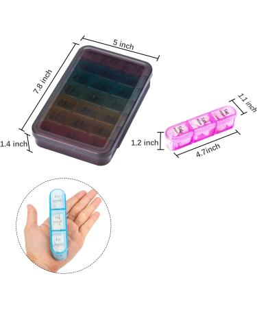 Large Weekly Pill Organizer - 3 Times a Day Medicine Case for Vitamins - 7 Day Daily Pill Box - Buy Online on GoSupps.com