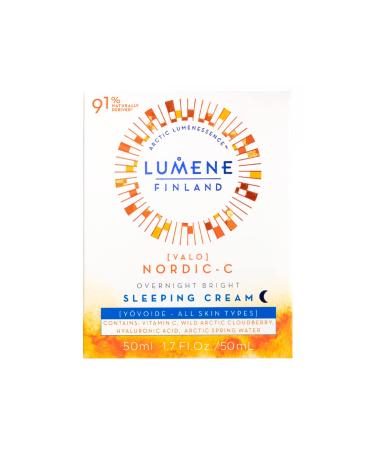 Lumene Nordic C Overnight Bright Sleeping Cream - Vitamin C & E Face Moisturizer for All Skin Types - Buy Online on GoSupps.com