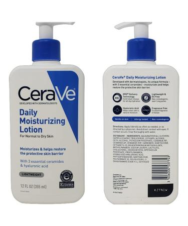 CeraVe Daily Skincare Bundle - Daily Moisturizing Lotion (12 oz) + AM & PM Facial Moisturizing Lotion (SPF) - 3 Pack - Buy Online on GoSupps.com