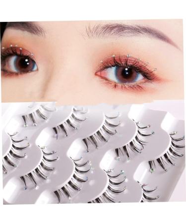 Housoutil 5 Pairs Diamond Eyelashes False Eyelashes Fluffy Girls Lashes Asian Decor Christmas Lashes Colorful Rhinestones Diamond Decor Fluffy Eyelash Miss Paste Drill Flash Fiber - Buy Online on GoSupps.com