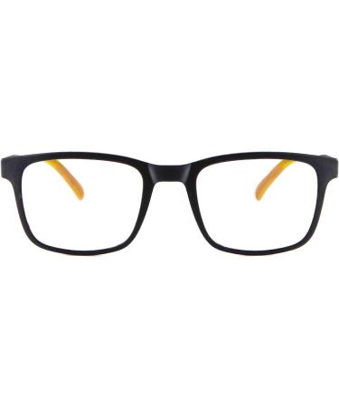ADEWU Children's Glasses | Anti Blue Light Filter TR90 Rectangular Frames for Boys & Girls - Black/Yellow - Buy Online on GoSupps.com