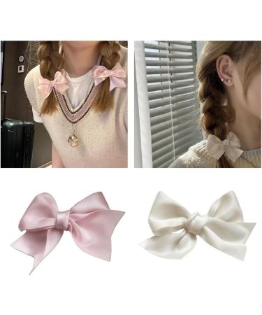 xbiez 1pair Mini Bowknot Shape Hairpins Hot Girls Ribbon Bowknot Hair Clip Makeup Hair Clip for Woman Ponytail Hair Clip Pink - Buy Online on GoSupps.com