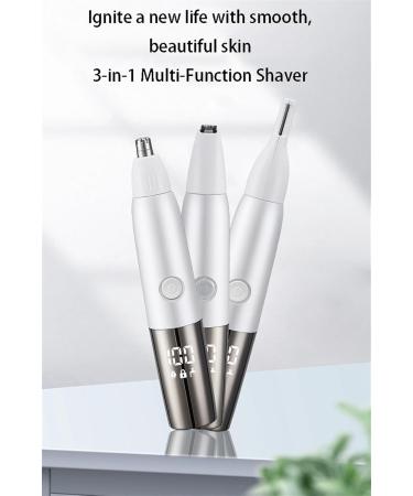 2024 Professional Painless Eyebrow & Nose Hair Trimmer for Men & Women - IPX7 Waterproof USB Rechargeable Easy to Clean Multifunctional (White - Buy Online on GoSupps.com