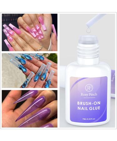 Professional Brush-On Nail Glue for Acrylic Nails - Long Lasting Super Strong Gel Bond for Press On Nails, Nail Tips, & Rhinestones - 7ML - Buy Online on GoSupps.com
