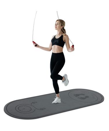 Jump Rope Mat Larger Non-Slip Indoor Outdoor Exercise Fitness Mat, Crossrope Jump Rope Pad, High-Density Workout Shock Absorption Jump Mat for Home Gym Flooring Concrete Jumping Rope 71"x24"Grey - Buy Online on GoSupps.com