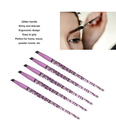 Premium Eyebrow Brushes Set - 5pcs Glitter Handle Eye Makeup Tools for Eyeshadow & Brows - Soft Hair Professional Cosmetic Brushes for Perfect Eyebrows - Buy Online on GoSupps.com