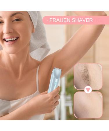 Lunaobrik Electric Hair Remover for Women Double Shaver and Facial Trimmer with Precision Portable Hair Removal Machine Electric Shaver for Arms Legs and Armpits Blue - Buy Online on GoSupps.com