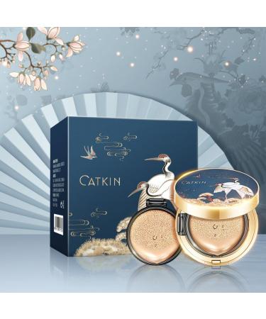 CATKIN X SUMMER PALACE Full Coverage Lightweight Cushion Foundation for Mature Skin - Refillable 13g*2 (C03 Vanilla) - Buy Online on GoSupps.com