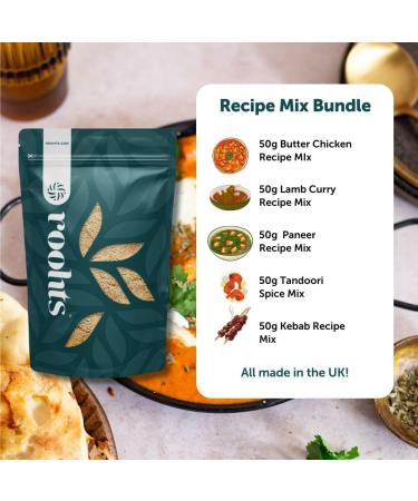 Roohts Recipe Mix Bundle: Tandoori, Butter Chicken, Paneer | Authentic Flavours for Home Cooked Meals | Premium Spice Blend for Tasty Meal Prep - Buy Online on GoSupps.com