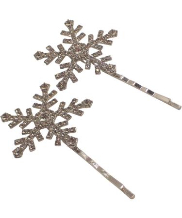 Topkids Accessories 2pc Rhinestone Christmas Hair Accessories Hair Grips - Hair Slides Hair Slides for Women or Girls Bridal Hair Accessories Wedding Hair Accessories for Women (Silver Snowflake) - Buy Online on GoSupps.com