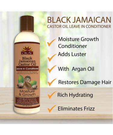 Okay Pure Naturals Black Jamaican Castor Oil Leave-in Conditioner - 8 fl oz | Nourishing Hair Treatment - Buy Online on GoSupps.com