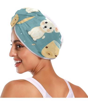 Tea Cup Dog Hair Towel 2 Pack | Super Absorbent Quick Dry Hair Turbans for Women & Girls | Ultimate Hair Drying Solution - Buy Online on GoSupps.com