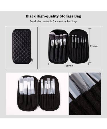Ducare 10-Piece Professional Makeup Brush Set | Premium Synthetic Brushes with Cosmetic Bag | Travel-Friendly Black Makeup Brushes - Buy Online on GoSupps.com