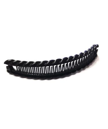 16cm Long Black Barley Twisted Banana Clip by Inca