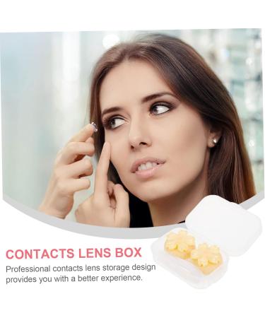 Kalafina Mini Contact Lens Container with Mirror - Eye Care Storage Box - Yellow 7x4.5x2.5cm - International Shipping Available - Buy Online on GoSupps.com