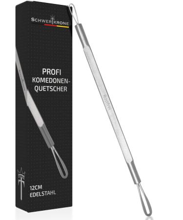 Sword crown comedone lifter stainless steel - professional comedone squeezer blackhead remover pimple squeezer pimples presser pimple remover comedone squeezer (12 cm) - Buy Online on GoSupps.com