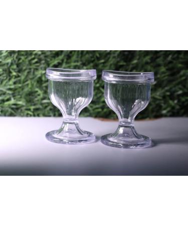AYUSHYA HEALTH Transparent Eye Wash Cups - Set of 2 | Eye Shaped Rim for Rinse, Cleansing & Irritation Relief | Includes Storage Container - Buy Online on GoSupps.com