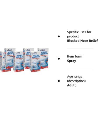 6 x Galpharm Blocked Nose Relief Nasal Spray with Oxymetazoline for Hayfever & Catarrh - Buy Online on GoSupps.com