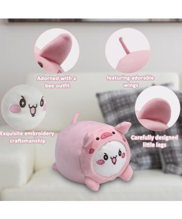 JOYRAVO 2-in-1 Travel Pillow for Kids - Adorable Pink Pig Plushie Converts to U-Shaped Neck Pillow for Ultimate Comfort on Airplane, Train, Bus Trips - Buy Online on GoSupps.com