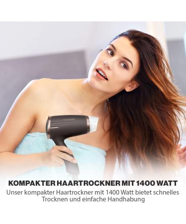 Proficare Compact Hair Dryer 1400W Foldable Travel Hair Dryer with 2 Power Levels & Cold Shot Overheat Protection PC-HT 3009 Brown Bronze - Buy Online on GoSupps.com