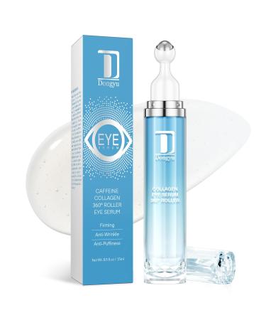 Dongyu Caffeine Under Eye Cream: Anti Aging Firming Collagen Eye Care - Puffy Eye Treatment for Beauty Enthusiasts Morning Night Daily Use (Light Blue)