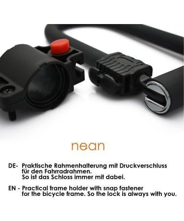 Nean U-Lock Bicycle Lock with Bracket & 2 Security Keys - 12mm 207x138mm Black | Premium Theft Protection - Buy Online on GoSupps.com
