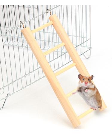MEISH Wooden Ladder for Parrots with Five Rugs Wooden Ladder Cage Hanging Bird Climbing Toys Parrot Step Ladders for Bird parrot hamster - Buy Online on GoSupps.com