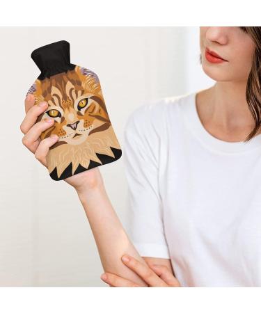 Cartoon Cat Hot Water Bottle with Plush Cover - Hand Warmer for Adults & Kids (26.5x15.3cm) | International Shipping - Buy Online on GoSupps.com