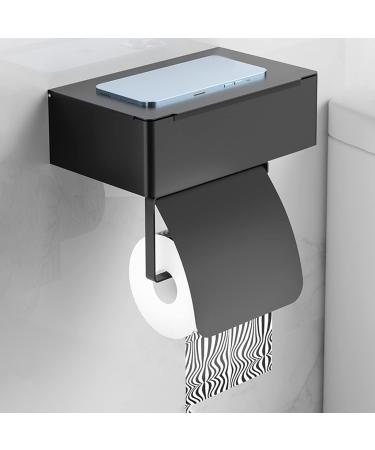 2 Toilet Paper and Wipes Holder | Stainless Steel Polished Modern Roll Tissue Holder | Flushable Wet Wipe Dispenser for Washroom Kitchen Riastvy 2 Pcs Black - Buy Online on GoSupps.com