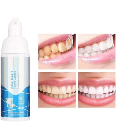 Whitening Foam Toothpaste | Sea Salt Deep Cleaning Mousse - 60ml Decontamination Formula for Bright Teeth - Buy Online on GoSupps.com